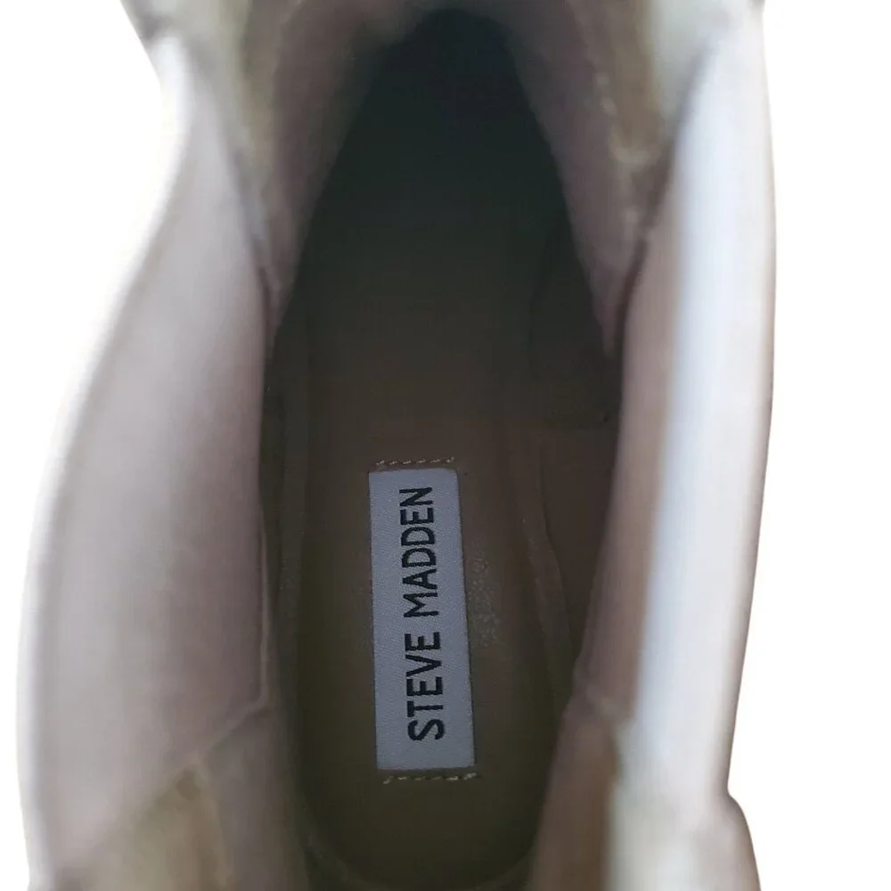 Steve Madden Women 8 Lorali Suede Leather Boots Slip-on Chunky Chelsea Shoes Tan